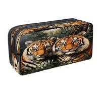 VAPOKF Astuccio portapenne per studenti con cerniera, per ragazzi e ragazze, per scuola e ufficio, tigre sulla foresta, Multi, 2.3x8.2x3.9in/6x21x10cm, Astuccio