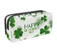 VAPOKF Astuccio portapenne per studenti, per ragazzi, ragazze, scuola e ufficio, con scritta "Happy St. Patrick's Day", Multi, 2.3x8.2x3.9in/6x21x10cm, Organizer per borse
