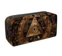 VAPOKF Astuccio portapenne per studenti, per ragazzi, ragazze, scuola e ufficio, con scritta in inglese "Rust Bill Cipher Wheel Zodiac", Multi, 2.3x8.2x3.9in/6x21x10cm, Organizer per borse