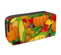 VAPOKF Astuccio portapenne per studenti, per ragazzi, ragazze, scuola e ufficio, con verdure colorate, zucca, mais, piselli, melanzane, Multi, 2.3x8.2x3.9in/6x21x10cm, Organizer per borse