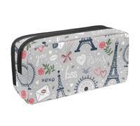 VAPOKF Astuccio portapenne per studenti, per ragazzi, ragazze, scuola e ufficio, lettera della Torre Elffel di Parigi, Multi, 2.3x8.2x3.9in/6x21x10cm, Organizer per borse