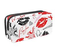 VAPOKF Astuccio portapenne per studenti, per ragazzi, ragazze, scuola e ufficio, motivo: Parigi con la Torre Eiffel, Multi, 2.3x8.2x3.9in/6x21x10cm, Organizer per borse