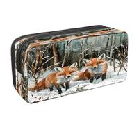 VAPOKF Astuccio portapenne per studenti, per ragazzi, ragazze, scuola e ufficio, motivo: piccole volpi