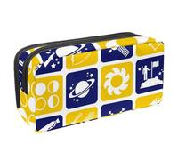 VAPOKF Astuccio portapenne per studenti, per ragazzi, ragazze, scuola e ufficio, motivo: razzo spaziale astronomico, Multi, 2.3x8.2x3.9in/6x21x10cm, Organizer per borse