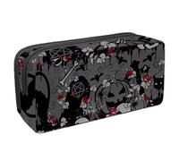 VAPOKF Astuccio portapenne per studenti, per ragazzi, ragazze, scuola e ufficio, motivo: rose rosse nel cimitero, Multi, 2.3x8.2x3.9in/6x21x10cm, Organizer per borse