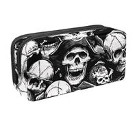 VAPOKF Astuccio portapenne per studenti, per ragazzi, ragazze, scuola e ufficio, motivo: teschi pirati, Multi, 2.3x8.2x3.9in/6x21x10cm, Organizer per borse