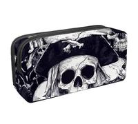 VAPOKF Astuccio portapenne per studenti, per ragazzi, ragazze, scuola e ufficio, motivo: teschi pirati, Multi, 2.3x8.2x3.9in/6x21x10cm, Organizer per borse