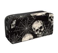 VAPOKF Astuccio portapenne per studenti, per ragazzi, ragazze, scuola e ufficio, motivo: teschio morto, ragnatela, Multi, 2.3x8.2x3.9in/6x21x10cm, Organizer per borse