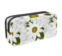 VAPOKF Astuccio portapenne per studenti, per ragazzi, ragazze, scuola e ufficio, pittura a olio bianca camomilla, Multi, 2.3x8.2x3.9in/6x21x10cm, Organizer per borse