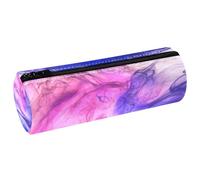 VAPOKF Astuccio rosa blu con stampa artistica fluida liquida, in pelle PU, astuccio per penne, cancelleria per studenti, astuccio per trucchi per donne, ragazze, ragazzi, bambini, scuola e ufficio