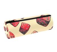 VAPOKF Astuccio rosso con stampa di dadi del casinò, in pelle PU, astuccio per penne, cancelleria per studenti, astuccio per trucchi, per donne, ragazze, ragazzi, bambini, scuola e ufficio, Multi