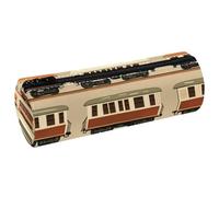 VAPOKF Astuccio vintage con stampa di un treno, in pelle PU, per penne, cancelleria per studenti, astuccio per trucchi, per donne, ragazze, ragazzi, bambini, scuola, ufficio, Multi, 20x6.3x6.3 CM