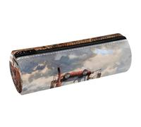 VAPOKF Astuccio vintage con stampa trattore sulla fattoria, astuccio in pelle PU, astuccio per penne e cancelleria per studenti, astuccio per trucchi per donne, ragazze, ragazzi, bambini, scuola e