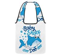 VAPOKF Baby Shark - Borsa larga in tela con bolle blu, borsa a tracolla da donna, grande, riutilizzabile, borsa a tracolla per scuola, lavoro, ufficio, viaggi, shopping, casual