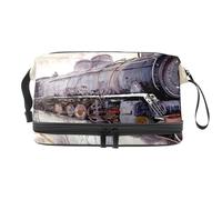 VAPOKF Beauty case blu con illustrazione di polpo e mare ad acquerello, per donne e ragazze, borsa da viaggio per trucchi pratica borsa organizer con scomparto per pennelli, Multicolore 9, 27x15x14 cm