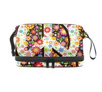 VAPOKF Beauty case blu con illustrazione di polpo e mare ad acquerello, per donne e ragazze, borsa da viaggio per trucchi pratica borsa organizer con scomparto per pennelli, Multicolore 13, 27x15x14