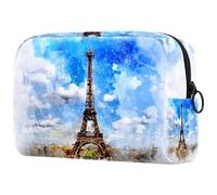 VAPOKF Beauty case da donna, con Torre Eiffel di Parigi, borsa da viaggio per articoli da toeletta grandi, pratica borsa organizer con cerniera, Multicolore 1., 18.5x7.5x13cm/7.3x3x5.1in, Beauty Case