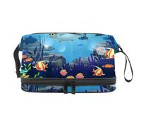 VAPOKF Beauty case matematico geometrico con motivo equazione calcoli per donne e ragazze, borsa da viaggio per trucchi pratica borsa organizer con scomparto per pennelli, Multicolore 13, 27x15x14 cm