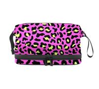 VAPOKF Beauty case per donne e ragazze, con rose rosa e fiori di ortenzia blu, per donne e ragazze, trousse da viaggio per trucchi, pratica borsa organizer con scomparto per pennelli, Multicolore 12