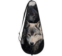 VAPOKF Black Wolves - Custodia per racchette da tennis, per racchette da tennis, può contenere fino a 2 racchette