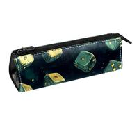 VAPOKF Blu-Green Dices - Astuccio per penne, cancelleria, matite, cosmetici, borsa compatta con cerniera