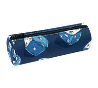 VAPOKF Blue Casino - Astuccio con stampa di dadi, in pelle PU, per penne, cancelleria per studenti, astuccio per trucchi, per donne, ragazze, ragazzi, bambini, scuola e ufficio, Multi, 20x6.3x6.3 CM