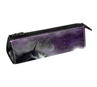VAPOKF Blue Eye Cat Watch Starry Planets Astuccio per penne astuccio per cancelleria astuccio per matite astuccio cosmetico borsa compatta con cerniera, Multi, 5.5 ×6 ×20CM/2.2x2.4x7.9 in, Organizer