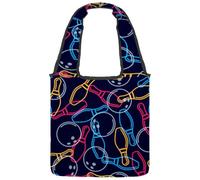 VAPOKF Borsa a tracolla da donna, in tela colorata, con spilli da bowling, grande, riutilizzabile, borsa a tracolla per scuola, lavoro, ufficio, viaggi, shopping, casual