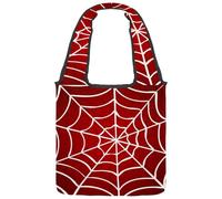 VAPOKF Borsa a tracolla da donna, in tela, con ragnatela bianca, motivo ragnatela di Halloween, grande, riutilizzabile, per scuola, lavoro, ufficio, viaggi, shopping, casual