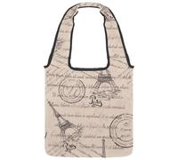 VAPOKF Borsa a tracolla da donna, in tela, con stampa della Torre Eiffel, lettera Parigi, grande borsa a tracolla riutilizzabile per scuola, lavoro, ufficio, viaggi, shopping, casual