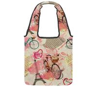 VAPOKF Borsa a tracolla da donna, in tela, con stampa vintage con Torre Eiffer di Parigi, borsa a tracolla da donna, borsa a tracolla riutilizzabile per scuola, lavoro, ufficio, viaggi, shopping