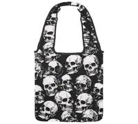 VAPOKF Borsa a tracolla da donna, in tela, con teschi morti, grande, riutilizzabile, per scuola, lavoro, ufficio, viaggi, shopping, stile casual