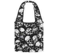 VAPOKF Borsa a tracolla da donna, in tela, con teschi morti, grande, riutilizzabile, per scuola, lavoro, ufficio, viaggi, shopping, stile casual