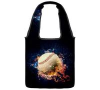 VAPOKF Borsa a tracolla in tela con motivo baseball che brucia nel fuoco, borse a tracolla da donna, grande borsa da trasporto riutilizzabile, borsa a tracolla per scuola, lavoro, ufficio, viaggi