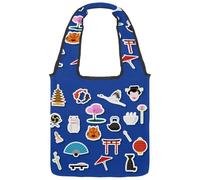 VAPOKF Borsa a tracolla in tela con motivo cultura giapponese, borsa a tracolla da donna, grande, riutilizzabile, borsa a tracolla per scuola, lavoro, ufficio, viaggi, shopping, casual
