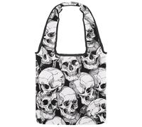 VAPOKF Borsa a tracolla in tela con teschi morti gotici, borse a tracolla da donna, borsa a tracolla riutilizzabile per scuola, lavoro, ufficio, viaggi, shopping, casual