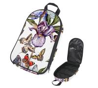 VAPOKF Borsa organizer da viaggio per utensili da campeggio, bella farfalla e fiori iris borsa portaoggetti per utensili da cucina, accessori da cucina, custodia per barbecue all'aperto, solo borsa