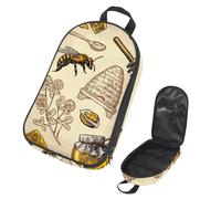 VAPOKF Borsa organizer da viaggio per utensili da campeggio, borsa organizer per pane a nido d'ape per utensili da cucina, accessori da cucina, custodia per barbecue all'aperto, solo borsa