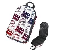 VAPOKF Borsa organizer da viaggio per utensili da campeggio, borsa portaoggetti a due piani per autobus rosso e taxi per utensili da cucina, accessori da cucina, custodia per barbecue all'aperto, solo