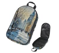 VAPOKF Borsa organizer da viaggio per utensili da campeggio, borsa portaoggetti ad acquerello per città invernale per utensili da cucina, accessori da cucina, custodia per barbecue all'aperto, solo