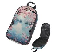 VAPOKF Borsa organizer da viaggio per utensili da campeggio, borsa portaoggetti Cherry Blsoom Lake per utensili da cucina, accessori da cucina, custodia per barbecue all'aperto, solo borsa