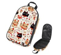 VAPOKF Borsa organizer da viaggio per utensili da campeggio, borsa portaoggetti con gatti della fortuna giapponesi, per utensili da cucina, accessori da cucina, custodia per barbecue all'aperto, solo