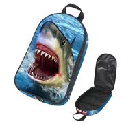 VAPOKF Borsa organizer da viaggio per utensili da campeggio, borsa portaoggetti con squali, per utensili da cucina, accessori da cucina, custodia per barbecue all'aperto, solo borsa