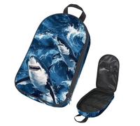 VAPOKF Borsa organizer da viaggio per utensili da campeggio, borsa portaoggetti con squali sull'oceano, per utensili da cucina, accessori da cucina, custodia per barbecue all'aperto, solo borsa