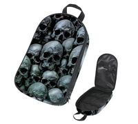 VAPOKF Borsa organizer da viaggio per utensili da campeggio, borsa portaoggetti con teschi umani in stile gotico, per utensili da cucina, accessori da cucina, per barbecue all'aperto, solo borsa