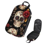 VAPOKF Borsa organizer da viaggio per utensili da campeggio, borsa portaoggetti con teschio del giorno dei morti, per utensili da cucina, accessori da cucina, custodia per barbecue all'aperto, solo