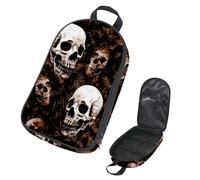 VAPOKF Borsa organizer da viaggio per utensili da campeggio, borsa portaoggetti con teschio umano morto, per utensili da cucina, accessori da cucina, per barbecue all'aperto, solo borsa