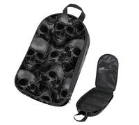 VAPOKF Borsa organizer da viaggio per utensili da campeggio, borsa portaoggetti gotica con teschi umani per utensili da cucina, accessori da cucina, custodia per barbecue all'aperto, solo borsa