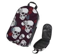 VAPOKF Borsa organizer da viaggio per utensili da campeggio, borsa portaoggetti gotica con teschi umani per utensili da cucina, accessori da cucina, custodia per barbecue all'aperto, solo borsa