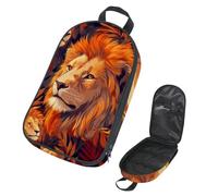 VAPOKF Borsa organizer da viaggio per utensili da campeggio, borsa portaoggetti per animali leoni, set di utensili da cucina, custodia per barbecue all'aperto, solo borsa